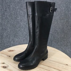 Ralph Lauren Boots Womens 9B Sigrid Knee High Riding Black Leather